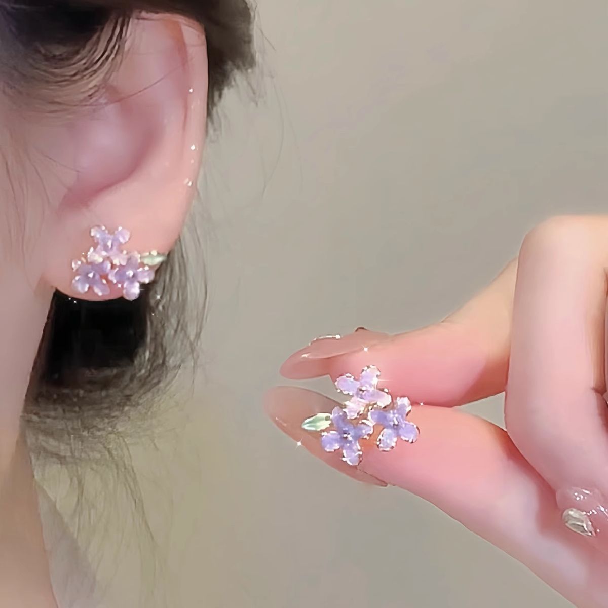 Exquisite Silberohrringe mit Öltropfen-Blumenmotiv für Damen, elegante und sanfte, nicht durchstochene Ohrclips mit Mückenspirale_voghion.com