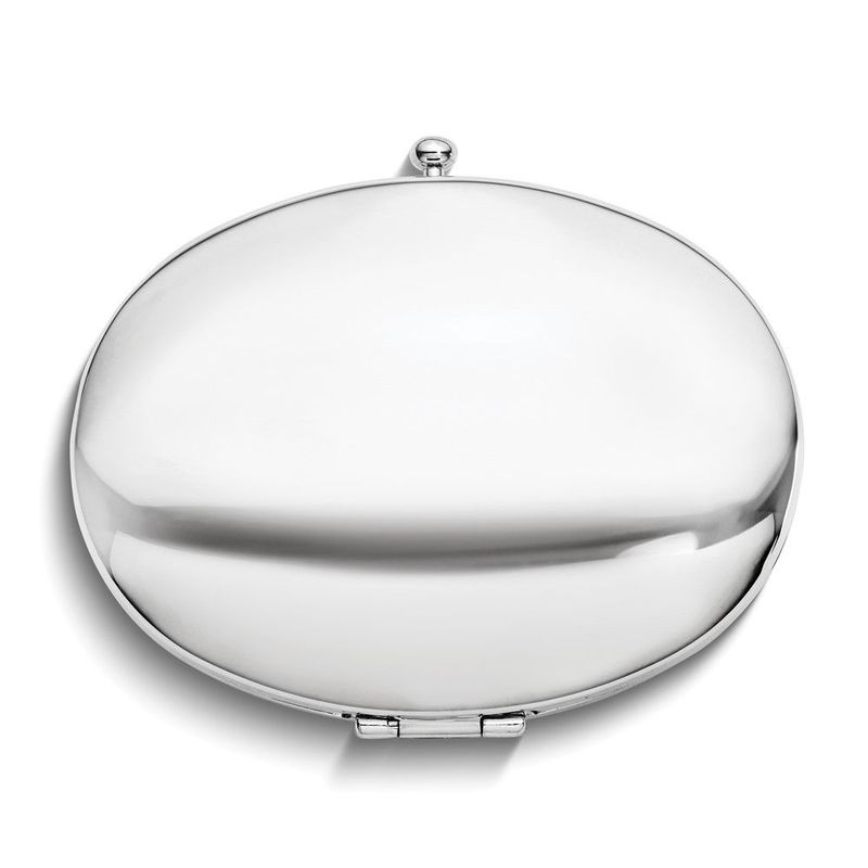 Silver-tone Oval Compact Mirror_voghion.com