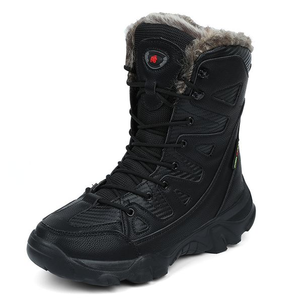 Botas de nieve de gran tamaño para otoño e invierno, zapatos cálidos de algodón para hombre, botas Martin, botas gruesas de terciopelo para hombre, zapatos de caña alta al por mayor_voghion.com