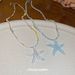 Resin Starfish Beaded Necklace 2025 New Beach Vacation Style Collarbone Chain Niche Fashion Versatile Choker_voghion.com