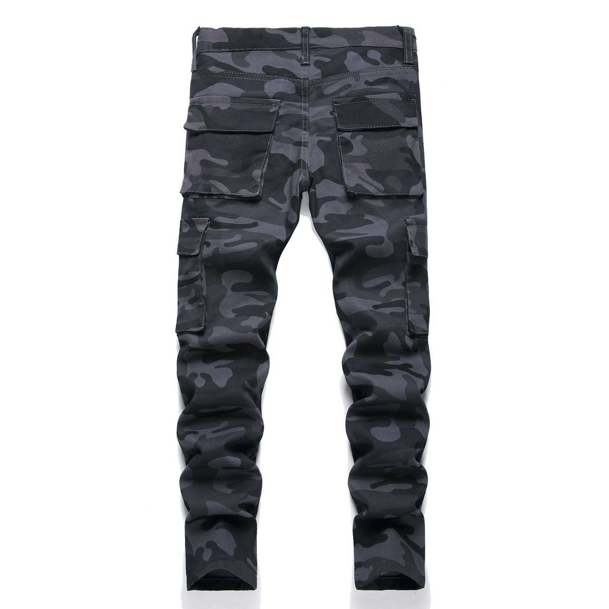 Kinderkleidung Kinder-Arbeitskleidung mit Camouflage-Muster, gerade geschnittene Stretch-Jeanshose_voghion.com