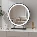 Hollywood Tabletop Vanity Makeup Mirror Dimmable LED 3 Light Colors Touch_voghion.com