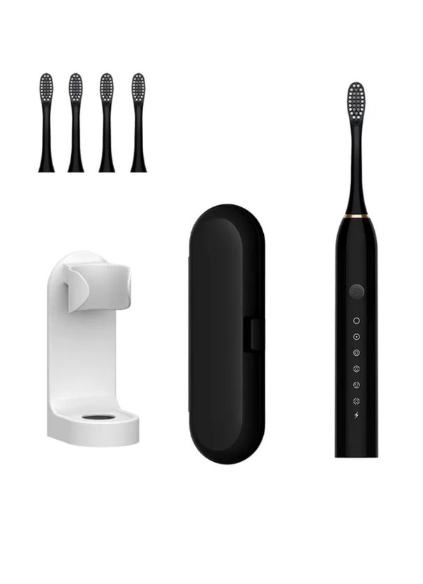 Brosse à dents électrique sonique rechargeable, nettoyage en profondeur, 5 modes et 4 têtes de brosse_voghion.com