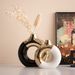 Nordisches Keramikvasen-Set mit goldenen Akzenten – handgefertigt für Heimdekoration, Blumenarrangements und stilvolles Geschenk (Schwarz & Weiß, mehrere Größen)_voghion.com