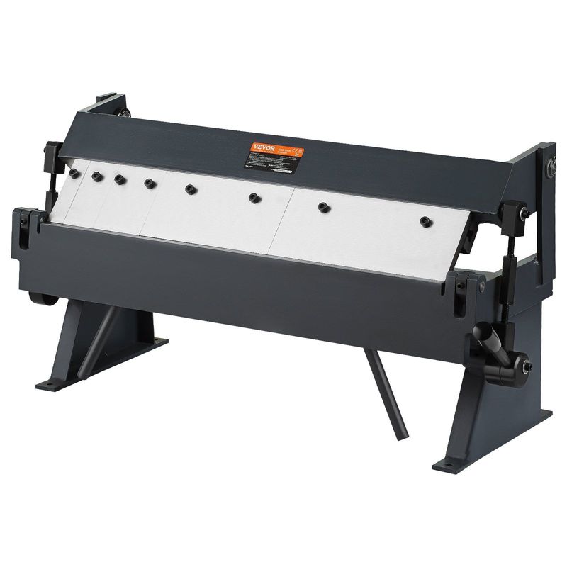 VEVOR Box And Pan Brake, 24-Inch, 0-130 Degrees Sheet Metal Bending Brake, Portable Metal Bender With 20 Gauge Low Carbon Steel 14 Gauge Aluminum Capacity, 5 Adjustable Fingers For Metal Bending_voghion.com