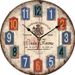 Wooden Wall Clock – Silent Sweep Movement, 30cm Round MDF Design, Roman Numerals & 24H Indicators, Battery Powered For Home & Office Decor_voghion.com