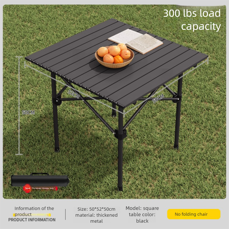Outdoor Folding And Chair Board Portable Aluminum Alloy Ultra-light Picnic Table Egg Roll Camping Pack_voghion.com