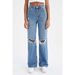 Men's Clothing High Waisted Ripped Washed Casual Straight Leg Jeans For Women, New Spring And Autumn Style, Loose And Trendy Long Pants._voghion.com