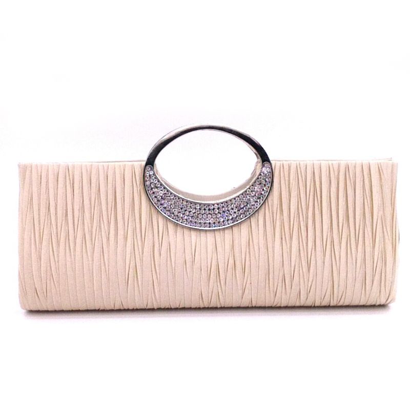 Kjiuyou Borsa da sera con pochette da sera plissettata in raso con strass di lusso da donna_voghion.com
