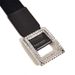 Fashion Versatile Square Buckle Wide Belt Decorative Coat Elastic Diamond Waist Seal Women's Elastic Rhinestone Belt Black_voghion.com