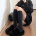 Women's Autumn Winter Pressure Versatile College Style Slimming Calf Socks Non-Slip Solid Color Long Tube Knee-High_voghion.com