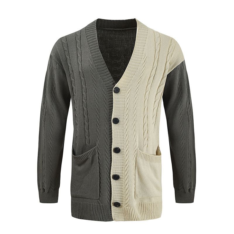 Men's Casual Knit Cardigan Hoodie - Soft Fleece-Lined Winter Pullover With Ribbed Hem_voghion.com
