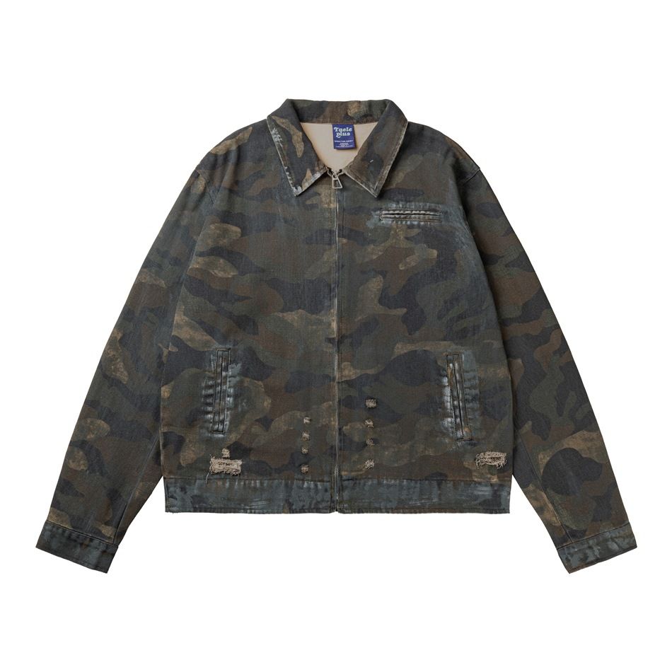 TaelePlus Amerikanische Vintage-Arbeitsjacke aus zerrissenem, lockerem Kragen und Camouflage-Muster für Herren TP040_voghion.com