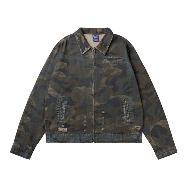 TaelePlus Amerikanische Vintage-Arbeitsjacke aus zerrissenem, lockerem Kragen und Camouflage-Muster für Herren TP040_voghion.com