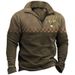 Polo mezza zip con stampa 3D in stile etnico con cappuccio_voghion.com