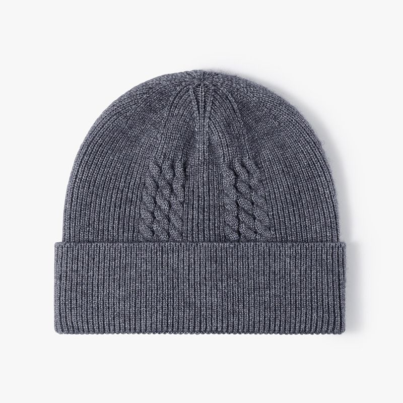 Knitted Hat Men's Autumn and Winter Versatile Jacquard Big Head Circumference Cold Hat Fashionable Warm Women's Thickened Wool Hat_voghion.com