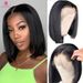 Peluca corta Bob de cabello humano, pelucas delanteras de encaje 13x4 cabello humano prearrancado con cabello de bebé, pelucas frontales Bob rectas Yaki de 180 densidades cabello humano para mujeres_voghion.com