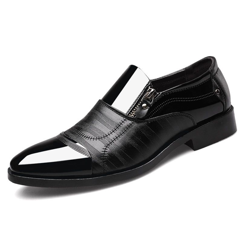 Men's casual all-match new comfortable breathable zipper handmade tailor rubber soft sole_voghion.com
