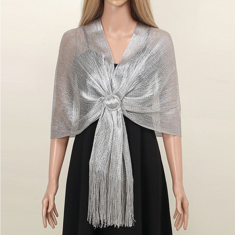 Cross border hot selling gold and silver silk shawl flat scarf bride bridesmaids dance party wedding dress evening dress shawl_voghion.com