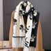 Sciarpa calda ispessita a maglia stampata coreana da donna autunno e inverno, sciarpa alla moda versatile per studentesse_voghion.com