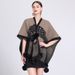 Hairball cape cape cape jacquard loose knit cardigan plaid cape coat for women_voghion.com