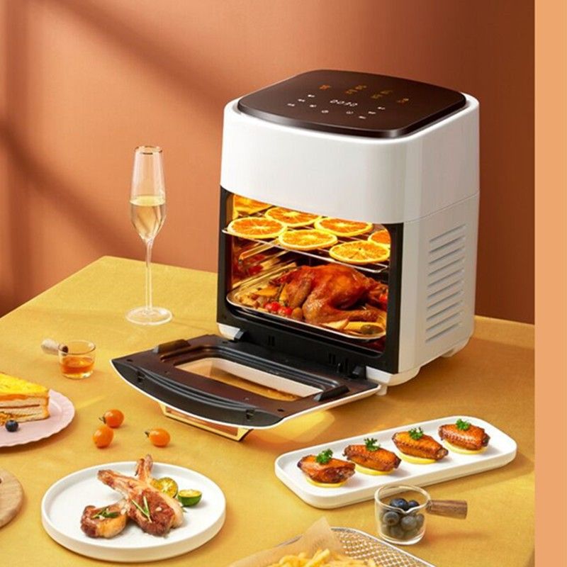 15L Large Capacity Air Fryer With Smart Control, Multi-function Electric Deep Fryer For Home Use, Oil-Free Cooking, Stainless Steel Design_voghion.com