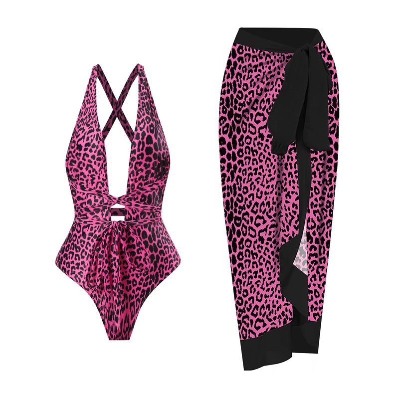 2023 New Swimwear Conservative One Piece Hot Spring Swimwear Set Women's Chiffon Cover Up_voghion.com