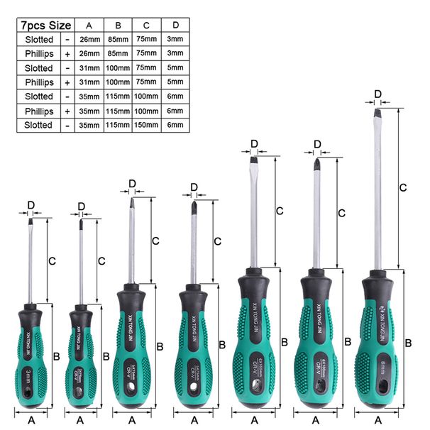 6-12Pcs Magnetic Screwdrivers Set Phillips Flat Professional Screwdriver Set Screw Driver Kit Electrician Tools Hand Tools_voghion.com