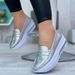 Cross-Border Plus Size New Summer 2025 Color Blo Casual Shoes For Women Round Toe Low-Cut Wedge Fashion Loafers In_voghion.com