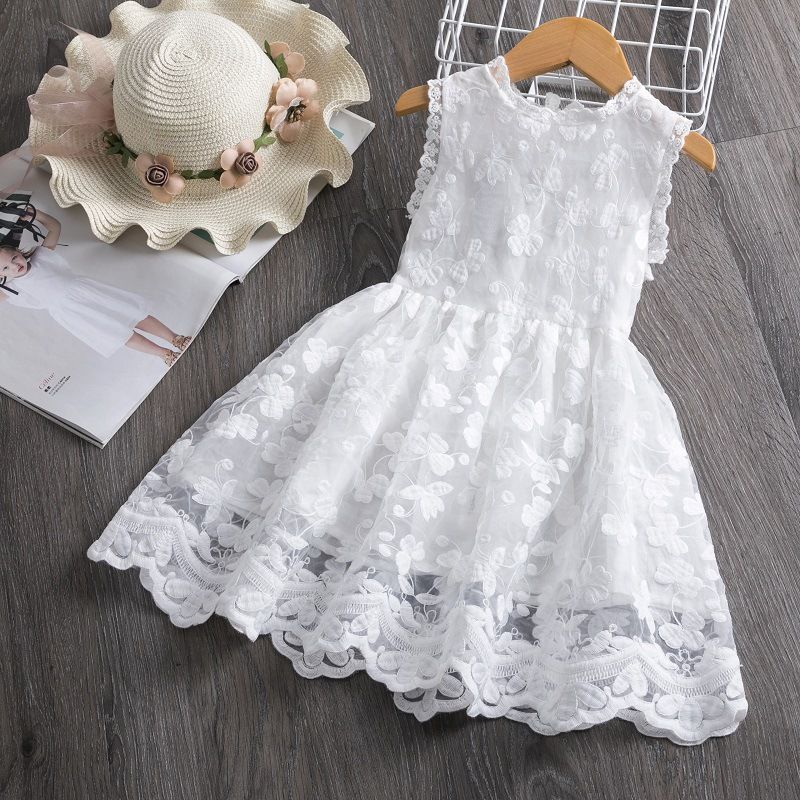 Kids’ Clothing Princess Dress Girl Mesh Embroidery Dress Baby Sleeveless Short Skirt_voghion.com