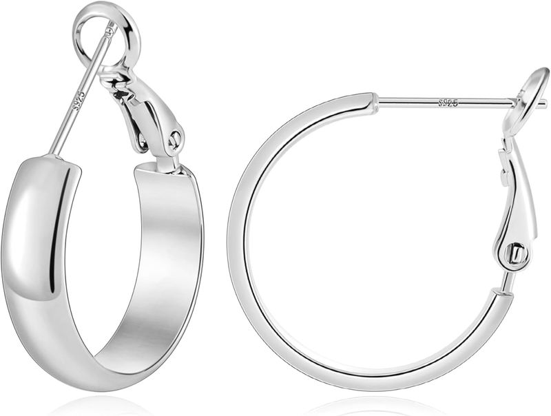 Goldene Creolen für Damen, 14 Karat Echtgold plattiert mit 925er Sterlingsilber-Stecker, hypoallergene, leichte, dicke Creolen für Damen, trendig_voghion.com