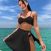 2026 New Sexy Side-Slit Mesh Skirt Three-Piece Swimsuit Bikini Barwear_voghion.com