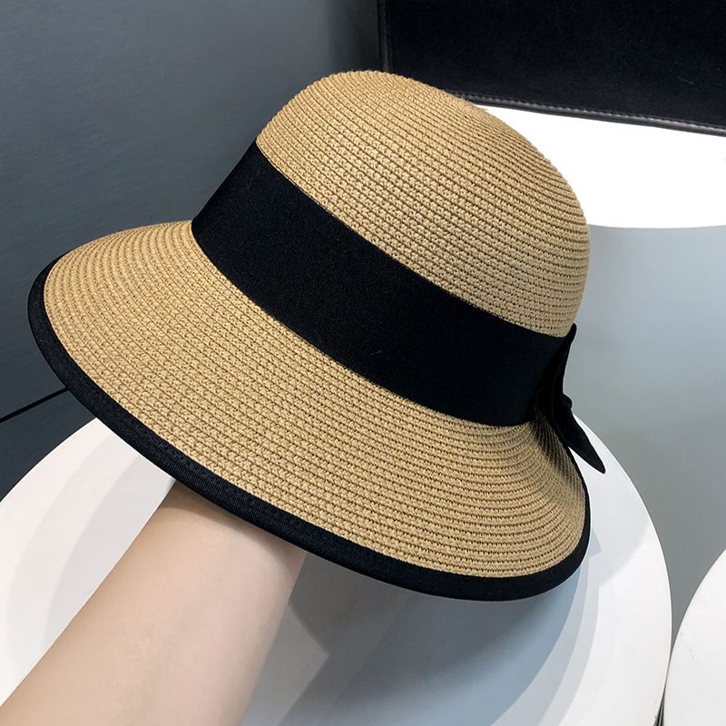 2024 Hot Selling Women's Personalized Fashion Letter Sunscreen Bow Grass Knitted Hat UV Protection Summer Breathable Sports Couple Sun Hat_voghion.com