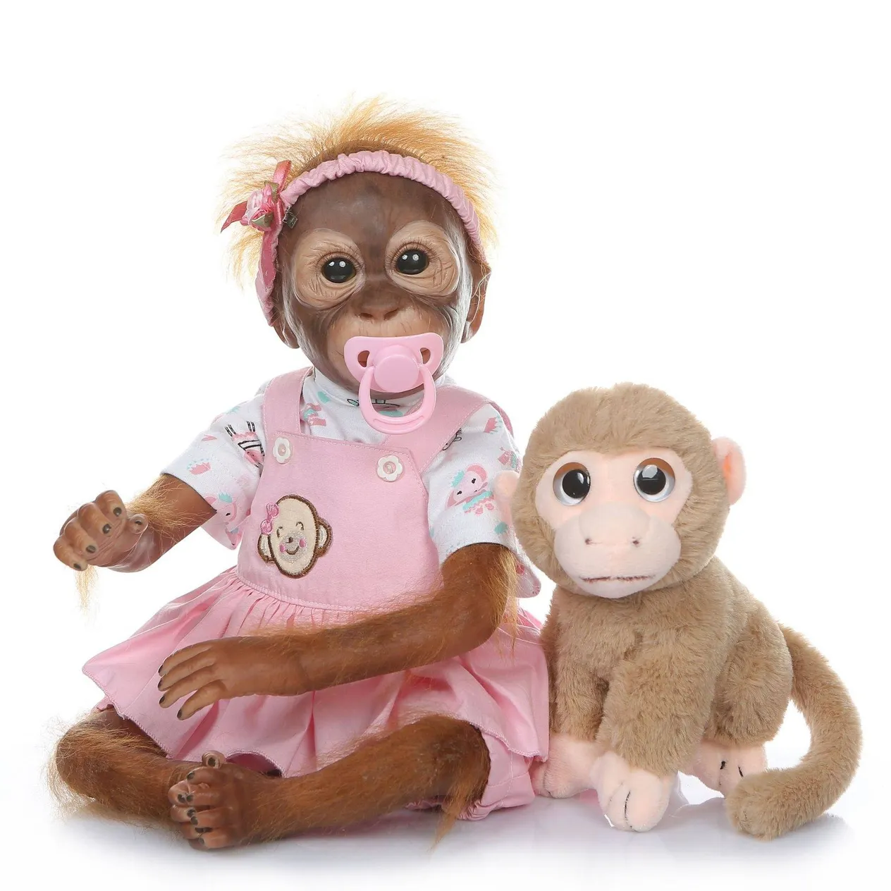 Poupée de simulation en demi-colle de 55 cm, singe mignon, fille et garçon, maison de jeu, jouet pour enfants, cadeau d'anniversaire ou de Noël_voghion.com