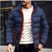 Men's Solid Color Cotton Jacket For Autumn & Winter, Slim Fit Zip-Up Casual Coat, Lightweight Polyester Outerwear - Sizes M To 6XL_voghion.com