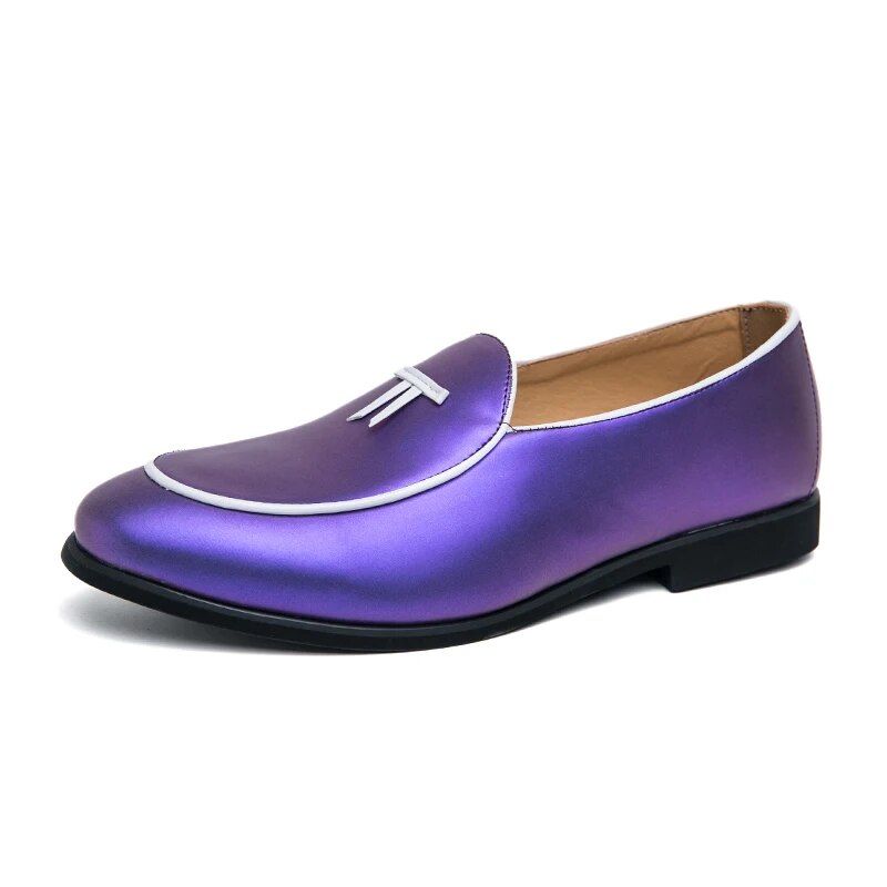 Herren Flache Sommerschuhe mit Metallschloss zum Reinschlüpfen, Faule Halbschuhe, lässige Mokassins, bequeme Fahrschuhe, Hochzeitsfeierschuhe_voghion.com