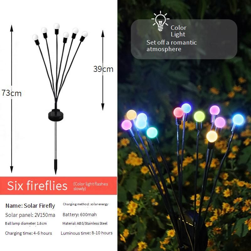 Solar Firefly Lights Outdoor Decoration - Waterproof LED Garden Stake Lights With 6/8/10 LEDs, Warm White & Color Changing, IP65, Solar Powered​_voghion.com