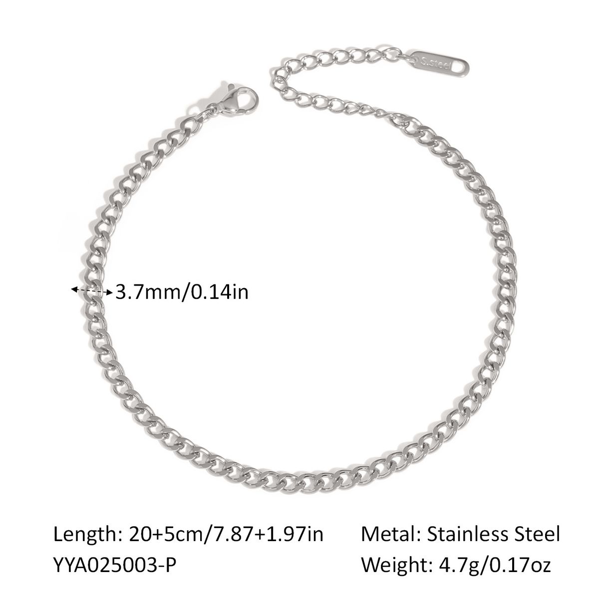 Offerta speciale, versatile alla moda, in acciaio inossidabile, con catena cubana da 4 mm, placcata in oro, resistente allo sbiadimento, per donna_voghion.com