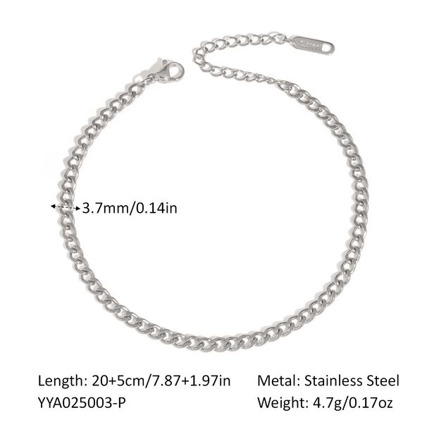 Offerta speciale, versatile alla moda, in acciaio inossidabile, con catena cubana da 4 mm, placcata in oro, resistente allo sbiadimento, per donna_voghion.com