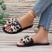 Women's New summer Korean version of the bow crystal jelly sandals fashionable flat transparent outer wear non slip beach flip flops_voghion.com