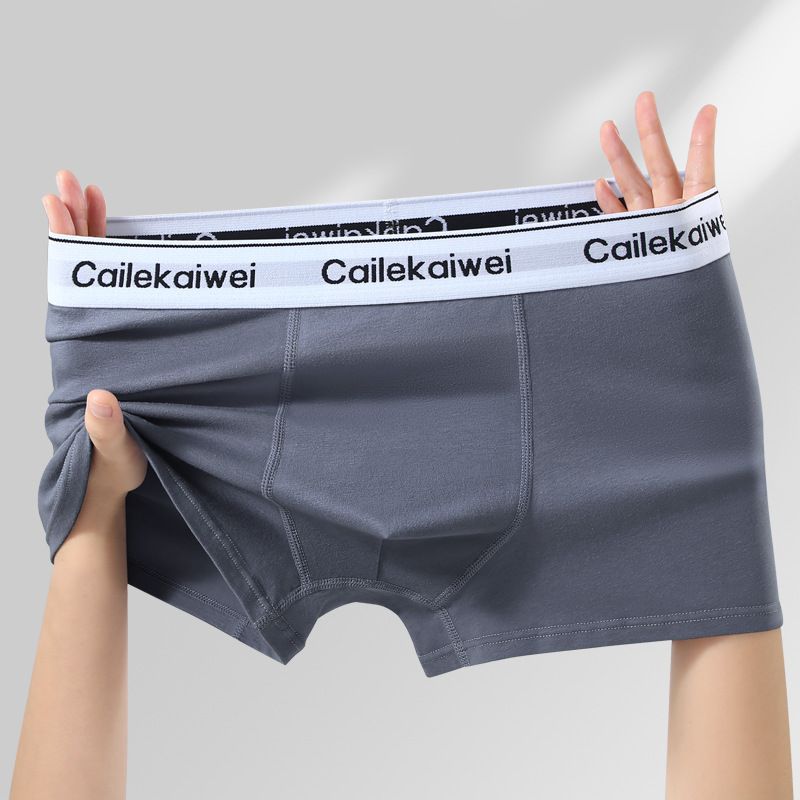Men's Underwear Men's Pure Cotton Antibacterial Boxer Briefs Youth Full Cotton Breathable Boxer Briefs Boys Large Size Shorts_voghion.com