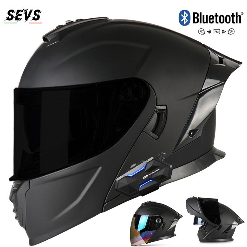Modułowy kask motocyklowy z certyfikatem 3C, Bluetooth i 8-kanałowym interkomem – składany kask integralny dla mężczyzn, podwójny wizjer i opcje wielokolorowe (S-3XL)_voghion.com