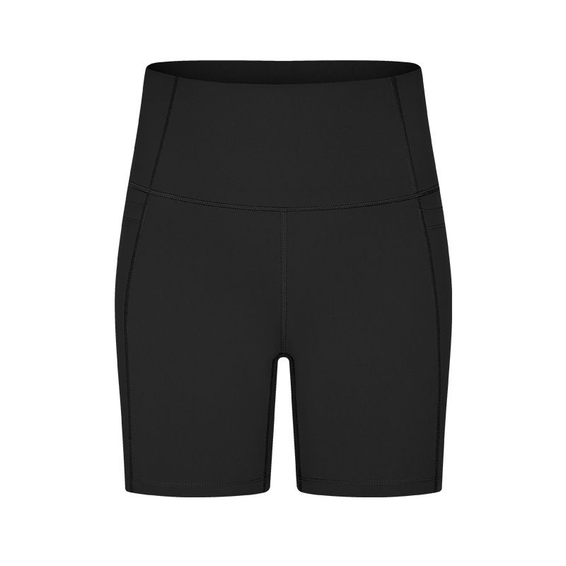 Roupas femininas novas, shorts de fitness de cintura alta, emagrecedores e com bolsos, shorts de ioga justos e elásticos_voghion.com