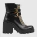 martin designer motorcycle gold classic plaid half short retro print thick heel women's knight boots 35-41_voghion.com