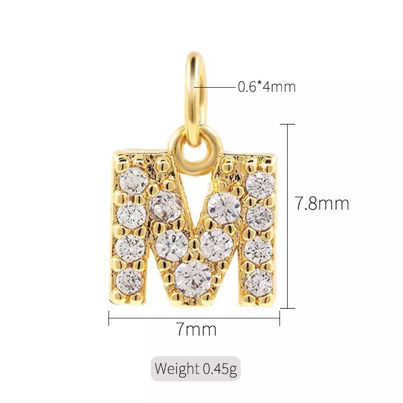 Women's Jewelry Exquisite And Simple Micro Inlaid Zircon English 26 Letter Pendant Necklace 14k Gold Color Preserving Pendant DIY Jewelry Accessories_voghion.com