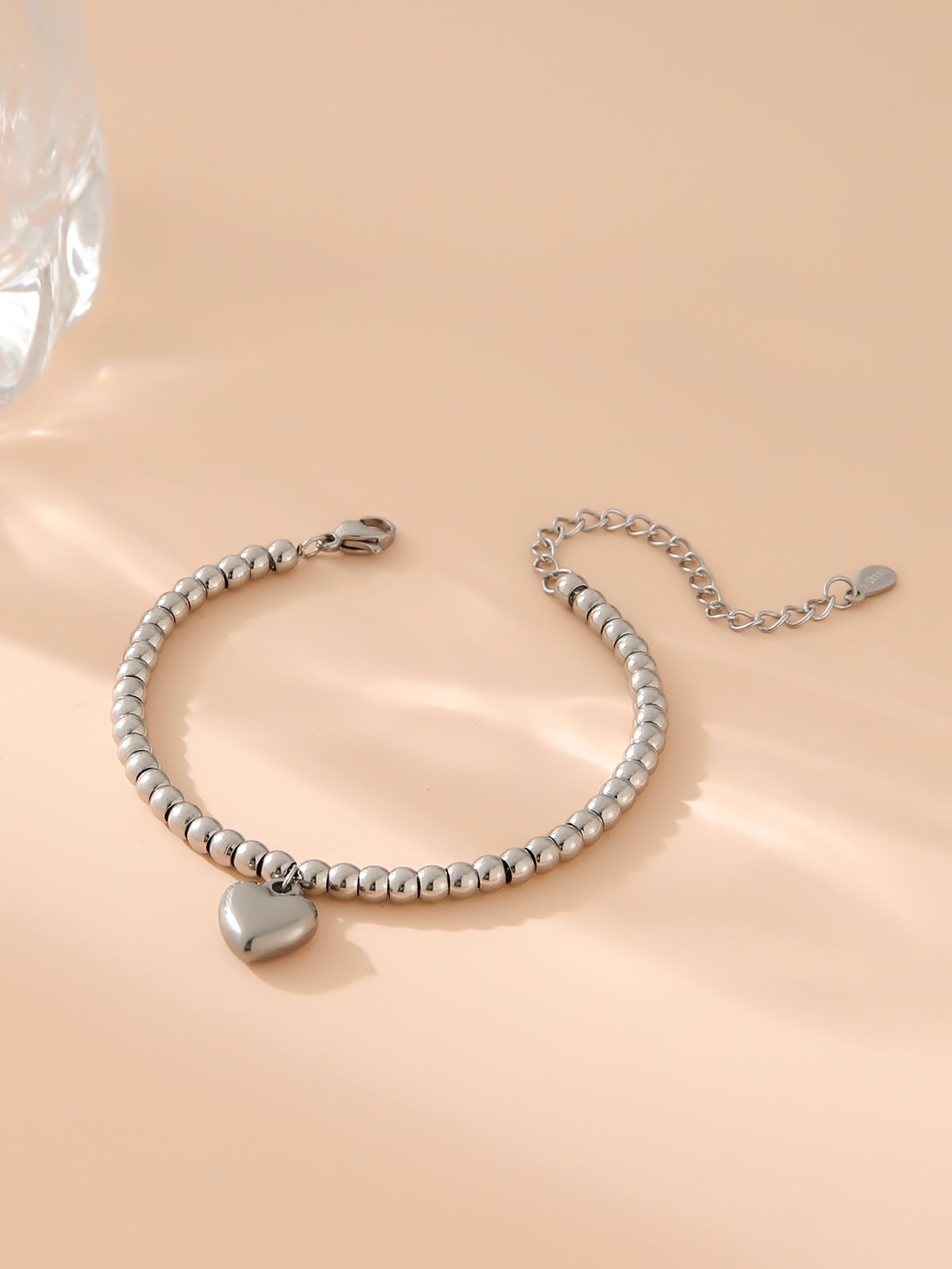 Ανοξείδωτο ατσάλι αγάπη στρογγυλές χάντρες χρυσό βραχιόλι με χάντρες Γυναικεία κοσμήματα_voghion.com