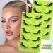 Set di ciglia finte oblique volanti, 5 paia di ciglia finte verdi a forma di occhio di volpe, ciglia finte spesse e arricciate, effetto volpe._voghion.com