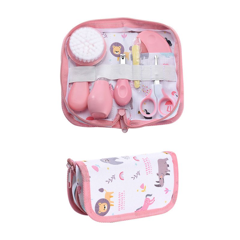Mother & Kids Baby Care Cloth Bag Set Baby Nasal Aspirator Nail Clippers Cartoon Set Daily Cleaning Supplies Care Package_voghion.com