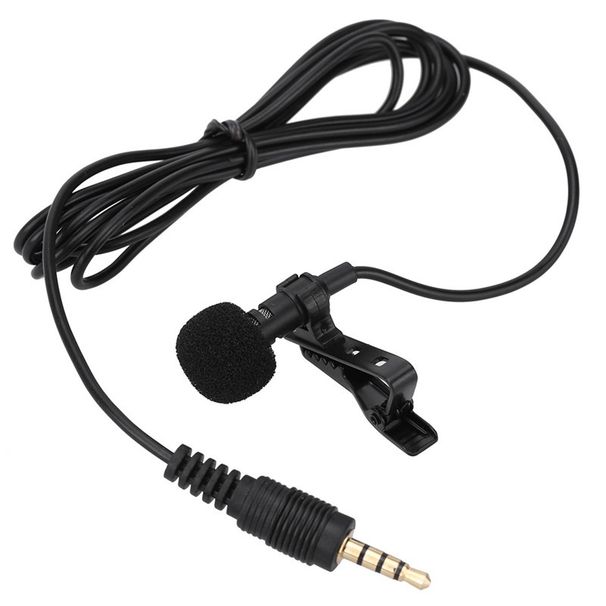 Microfono Lavalier portatile a clip con jack da 3,5 mm, mini microfono a condensatore cablato a mani libere per iPhone, smartphone Samsung_voghion.com