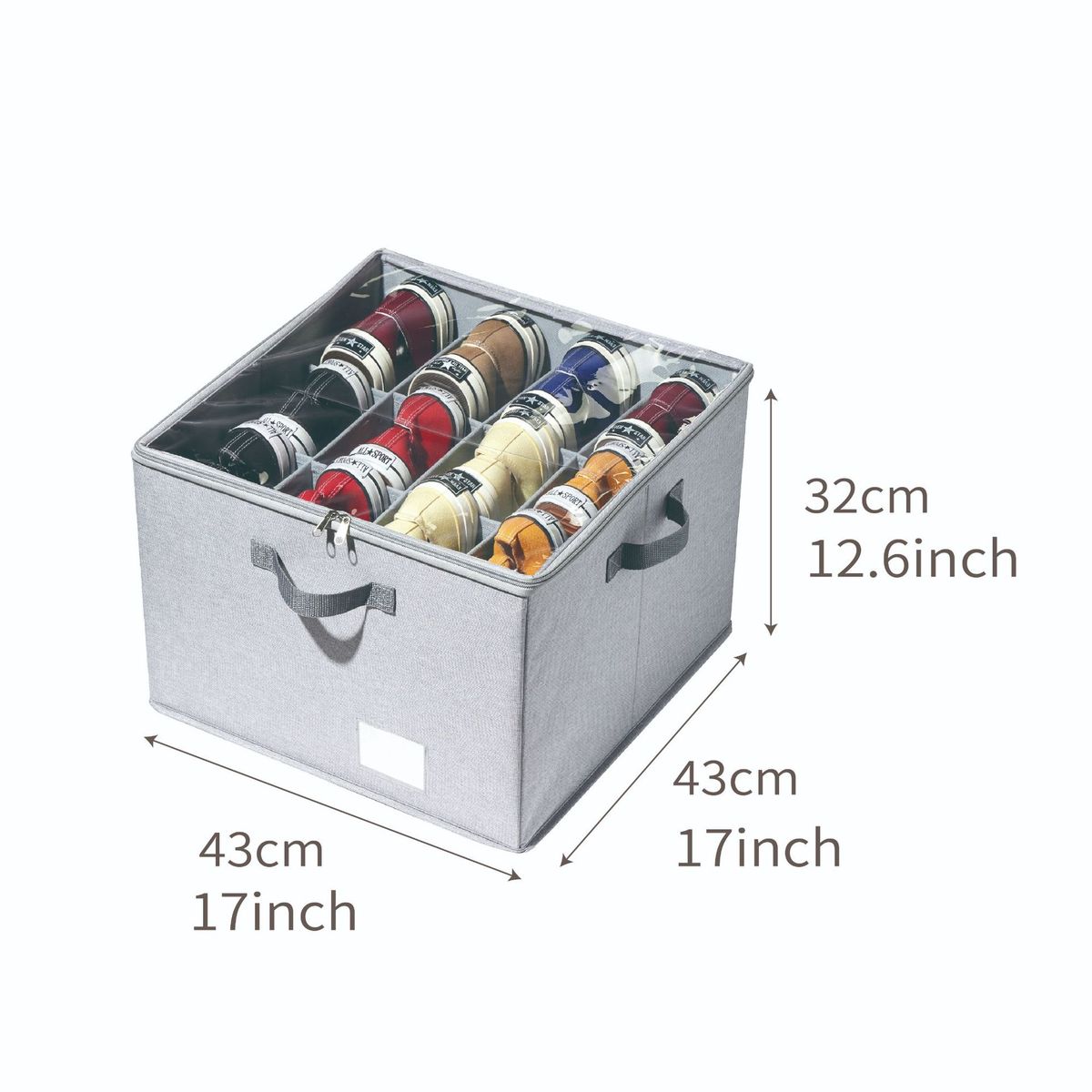 Οικογενειακός Οργανωτής 16 Κουτί Αποθήκευσης Παπουτσιών Πλέγματος Οικιακό Μεγάλης Χωρητικότητας Ρυθμιζόμενο Κουτί Αποθήκευσης Παπουτσιών Αντικειμένων Αδιάβροχο Κουτί Αποθήκευσης_voghion.com